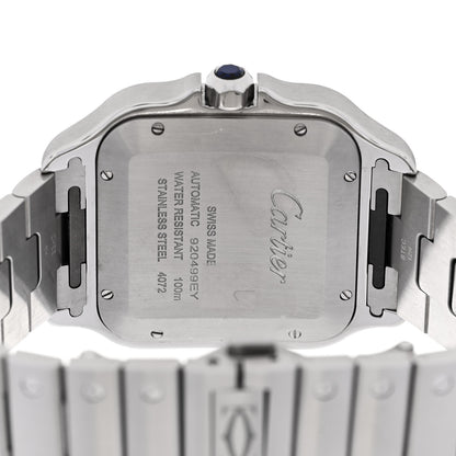 Cartier Stainless Steel Alligator 39.8mm Santos De Cartier Automatic Watch Blue 4 of 7