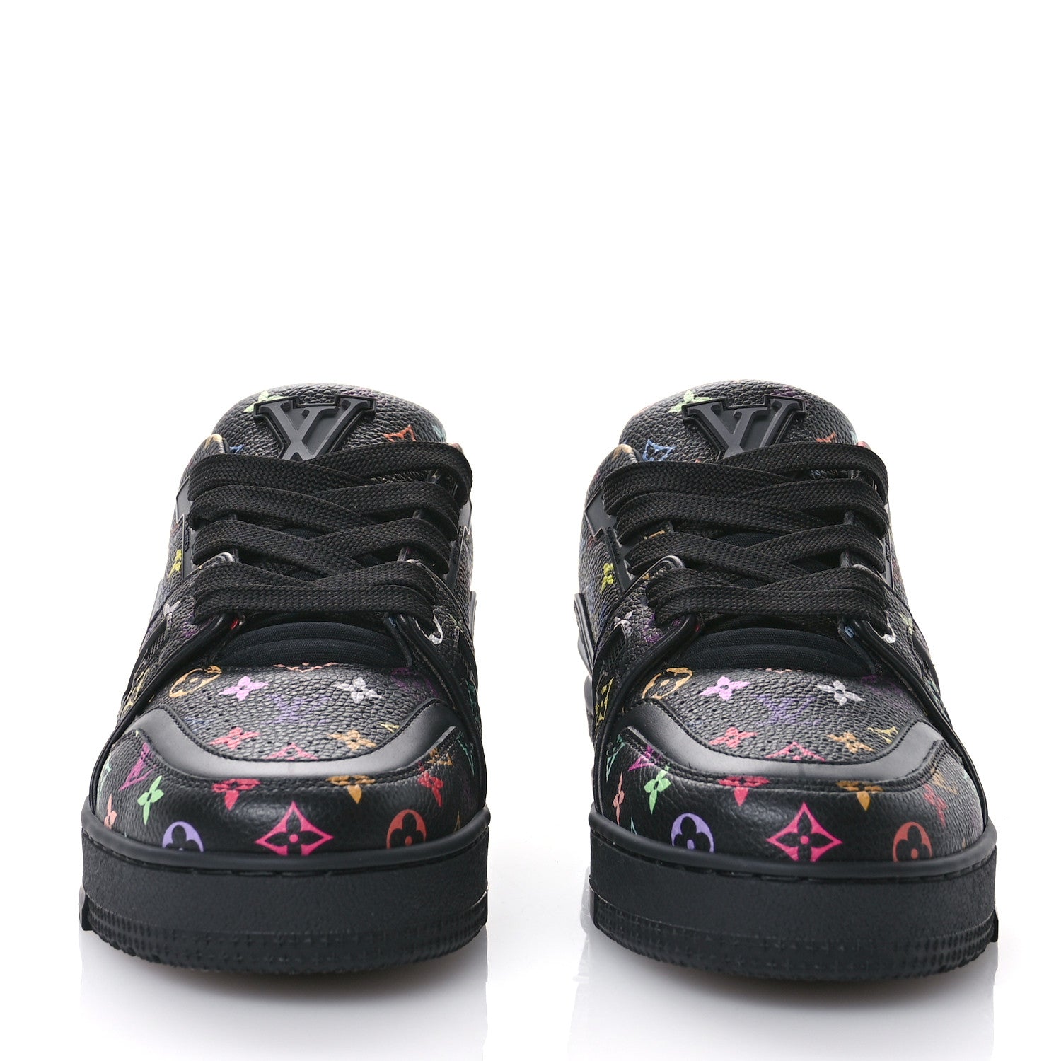 Louis Vuitton LV X TM Calfskin Monogram Multicolor LV Trainer Sneakers 36 Black 2 of 9