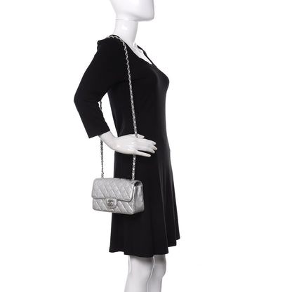 Chanel Metallic Lambskin Quilted Mini Rectangular Flap Silver 2 of 10
