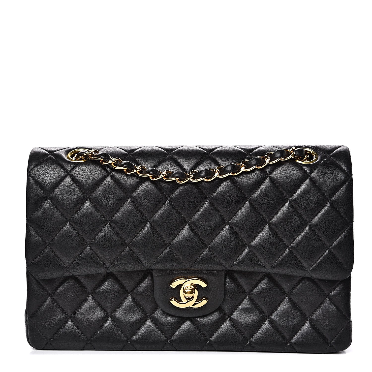Chanel Lambskin Quilted Medium Double Flap Black 1 of 18