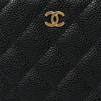 Chanel Caviar Quilted Large Gusset Zip Around Wallet Black 10 of 12