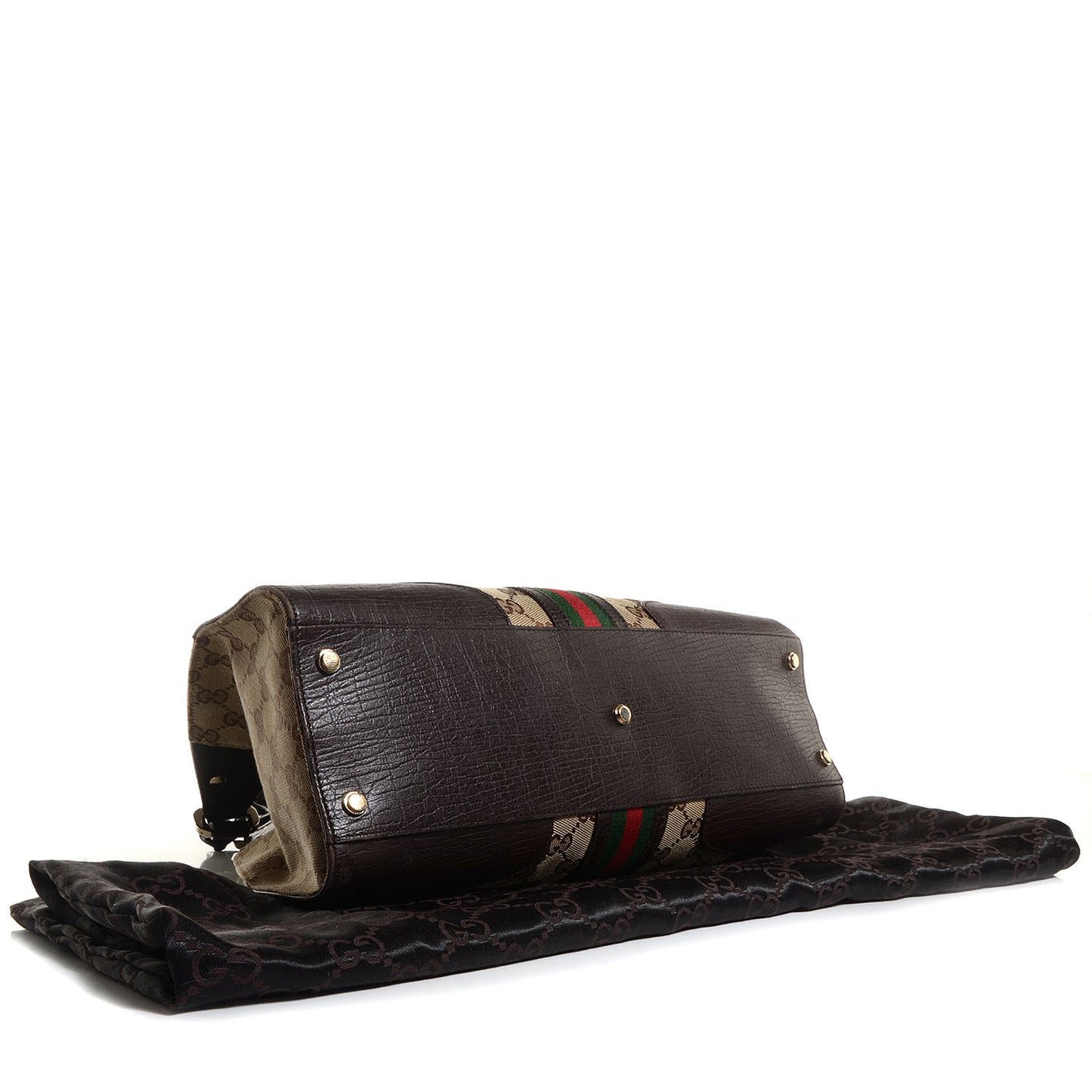 Monogram Web Junco Shoulder Bag Dark Brown