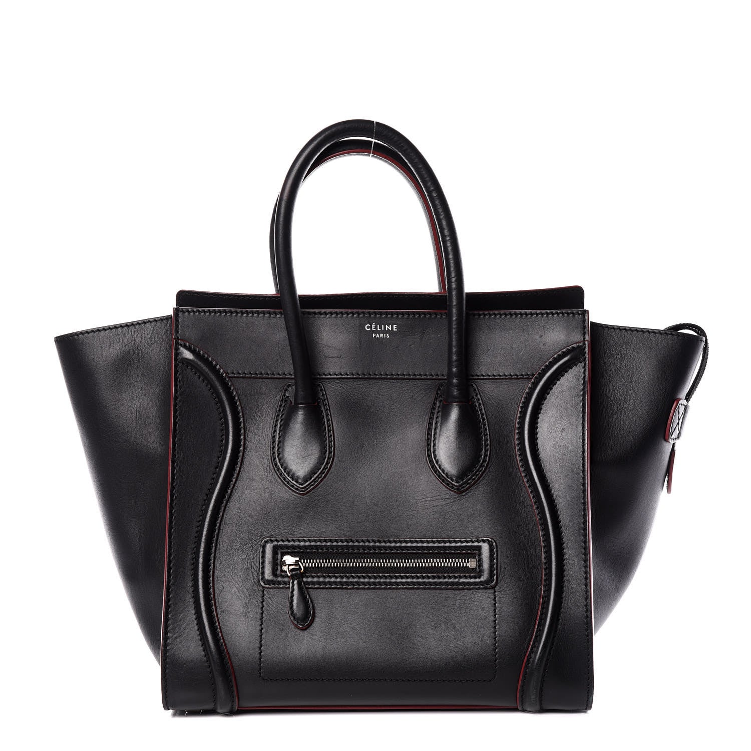 Celine Smooth Calfskin Mini Luggage Black Pink Trim 1 of 19
