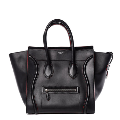 Celine Smooth Calfskin Mini Luggage Black Pink Trim 1 of 19