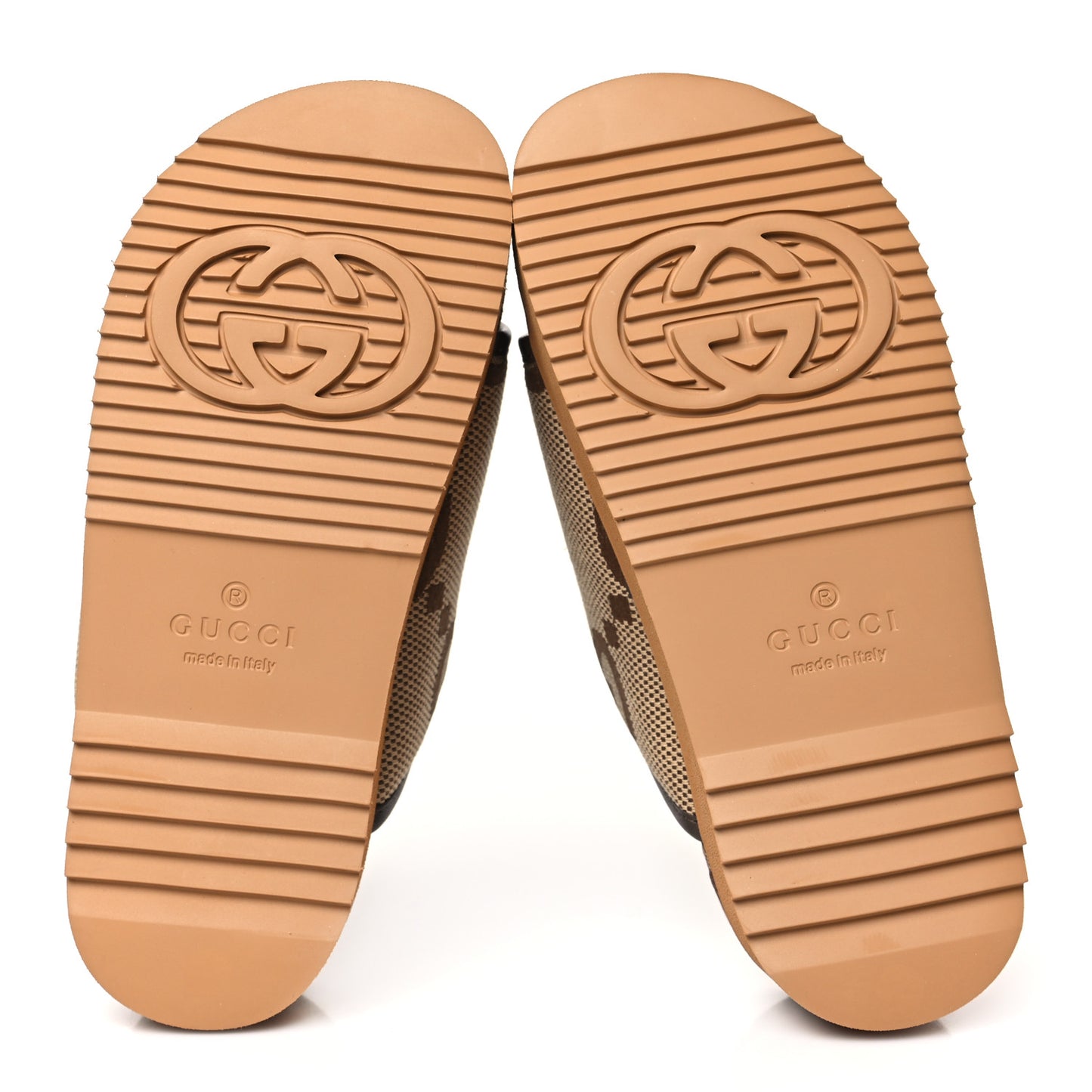 Monogram Jumbo GG Nappa Samoa Platform 40mm Slide Sandals 35 Camel Ebony New Acero