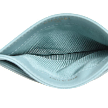Chanel Caviar Quilted Filigree Card Holder Light Blue 4 of 8