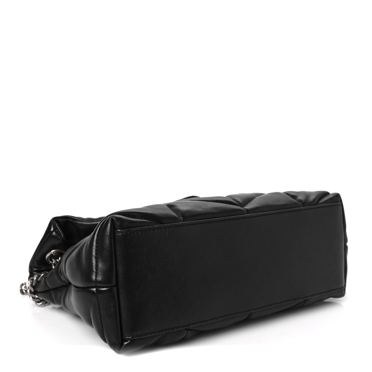Saint Laurent Lambskin Quilted Small Loulou Puffer Monogram Chain Satchel Black 4 of 7