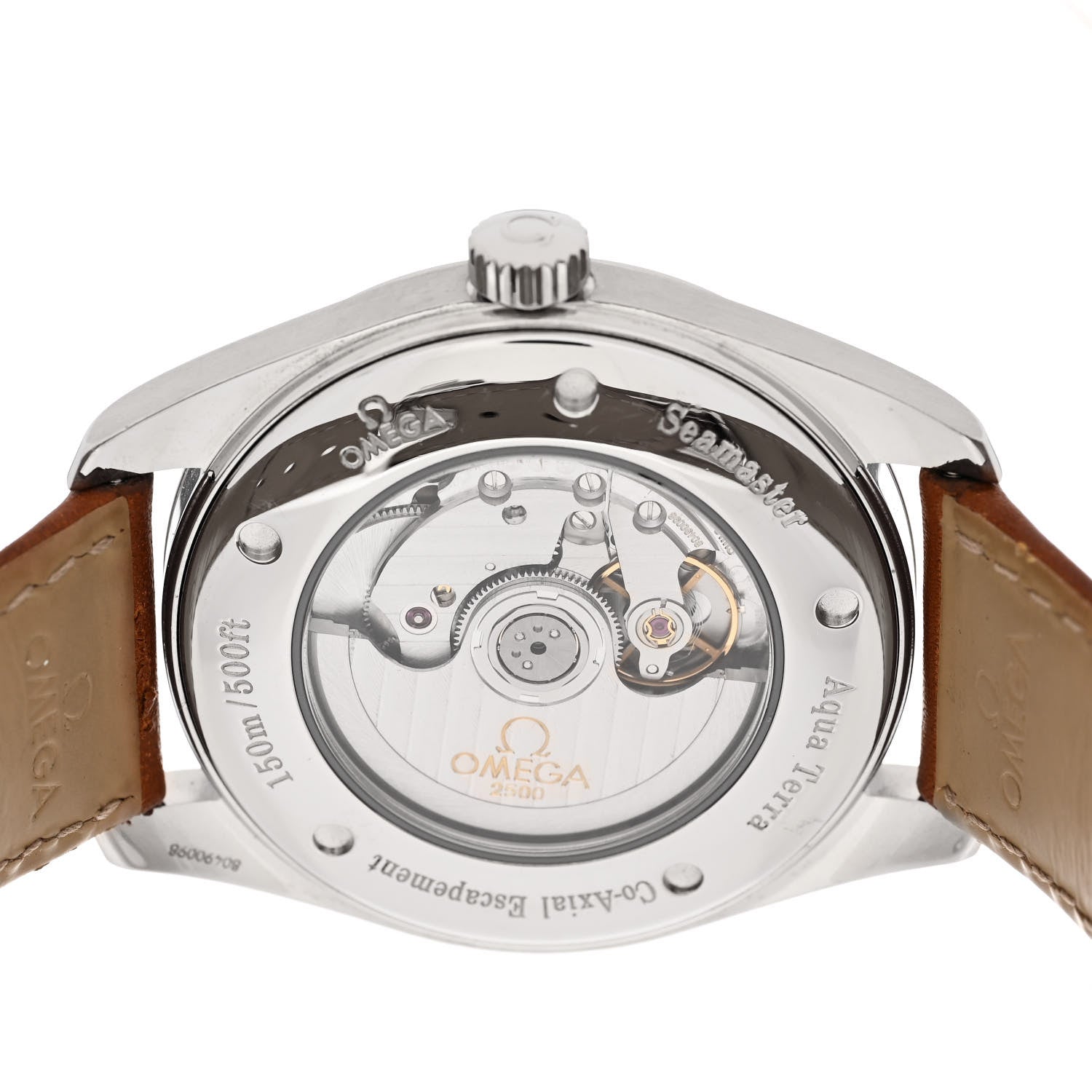 Omega Stainless Steel Alligator 42mm Aqua Terra Co-Axial Chronometer Automatic Watch Black 2802.50.37 4 of 6