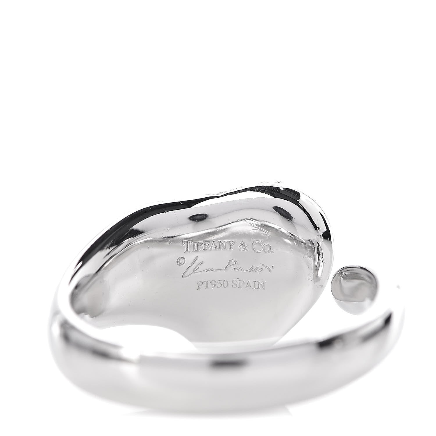 Tiffany Platinum Diamond Elsa Peretti Full Heart Ring 51 5.75 5 of 5