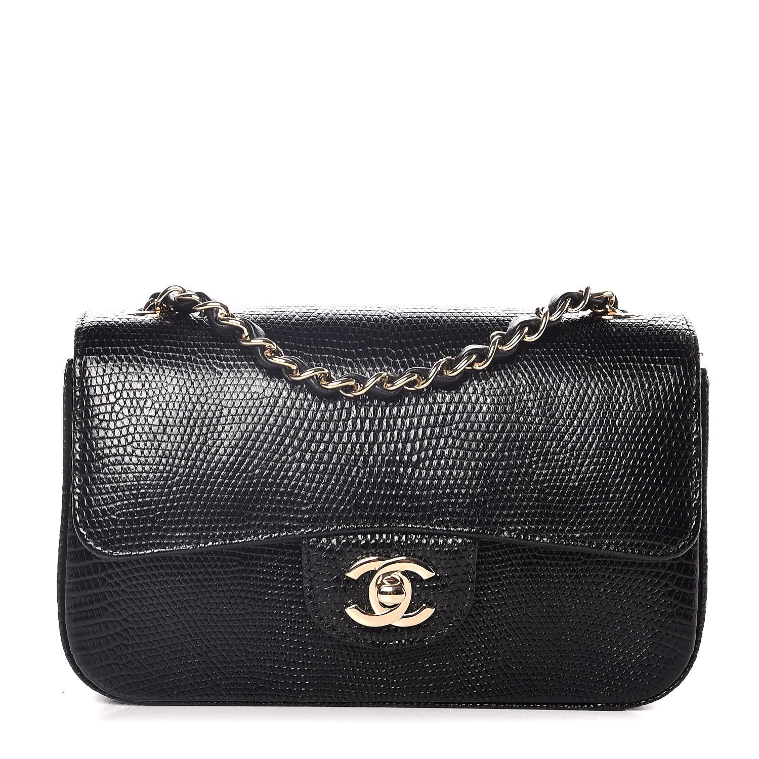 Chanel Lizard Mini Rectangular Flap Black 1 of 7