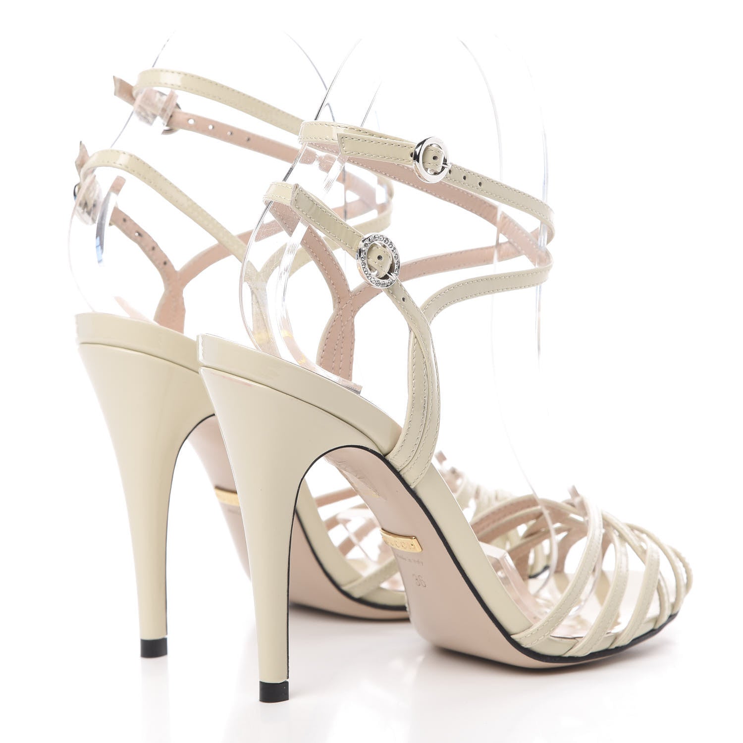 Gucci Vernice Crystal Sandals 36 Vintage White 4 of 9