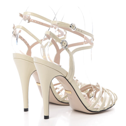 Gucci Vernice Crystal Sandals 36 Vintage White 4 of 9