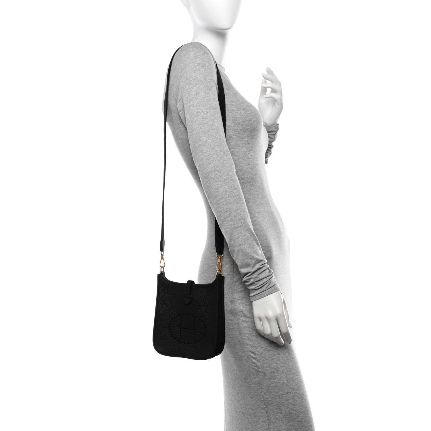 Hermes Taurillon Clemence Evelyne TPM Black 2 of 11