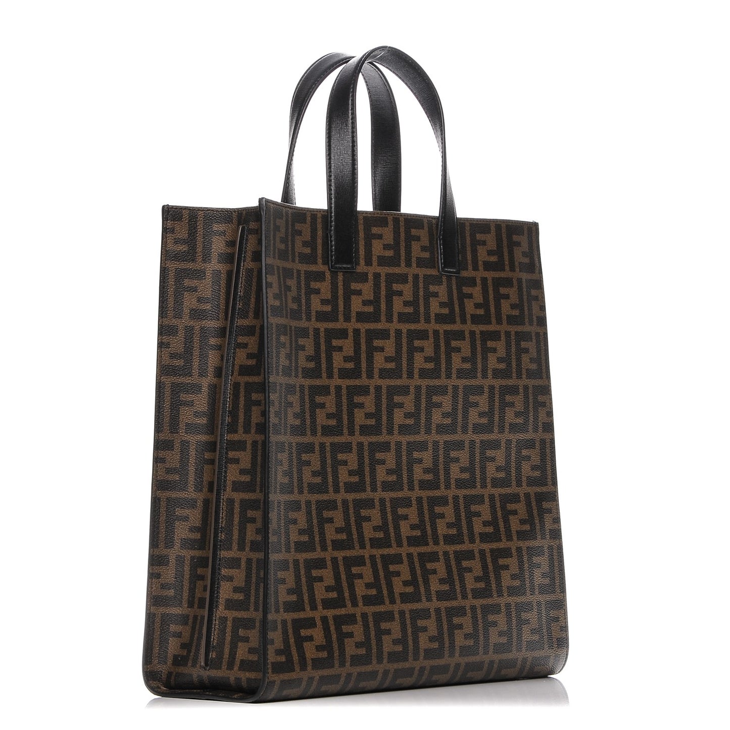 Zucca Spalmati Vitello Elite Shopping Tote Tobacco Black