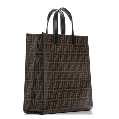 Fendi Zucca Spalmati Vitello Elite Shopping Tote Tobacco Black 3 of 6