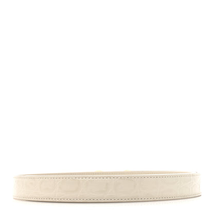 Saint Laurent Calfskin Crocodile Embossed Maillon 20mm Cintura Belt 80 32 Crema Soft 2 of 5