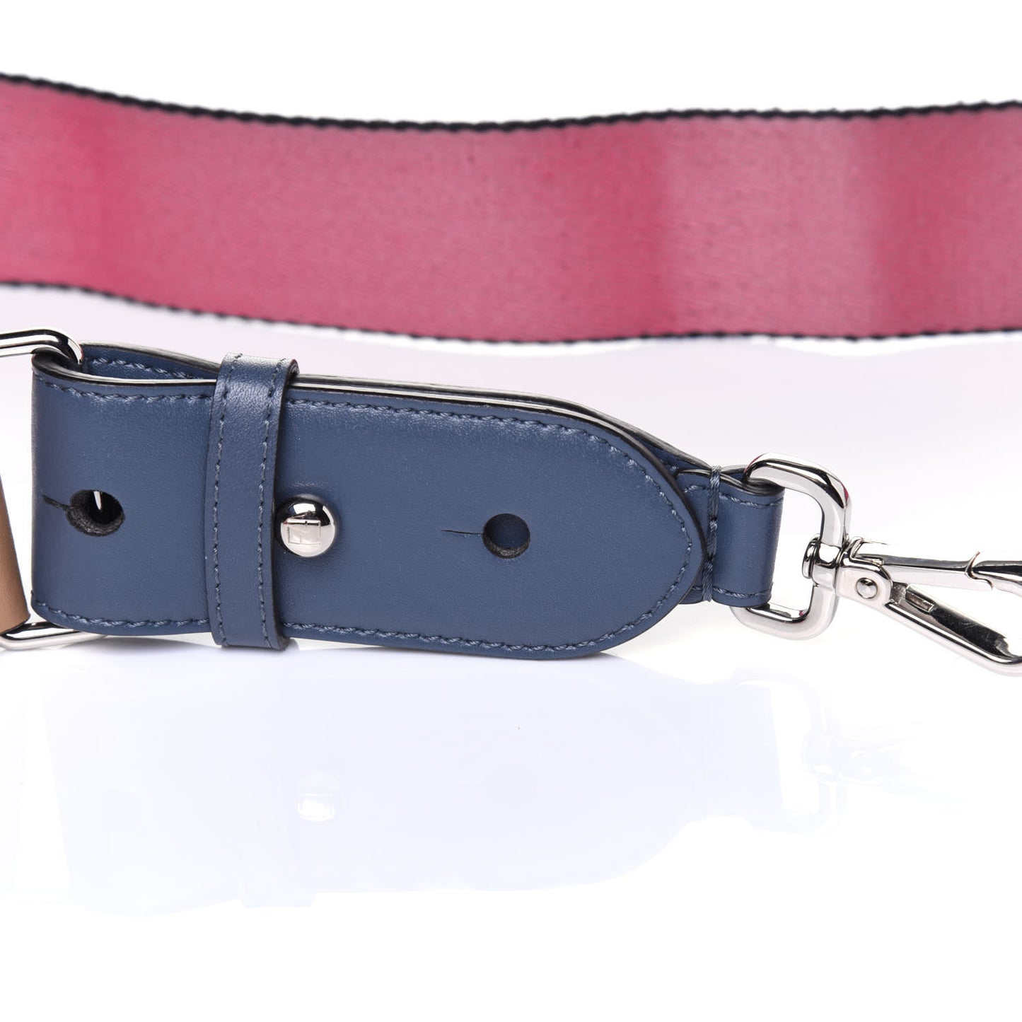 Woven Twill Calfskin FF Strap You Magenta Amido Multicolor