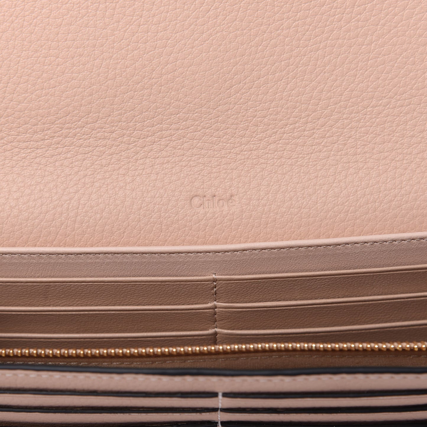 Calfskin Alphabet Long Wallet Blush Nude