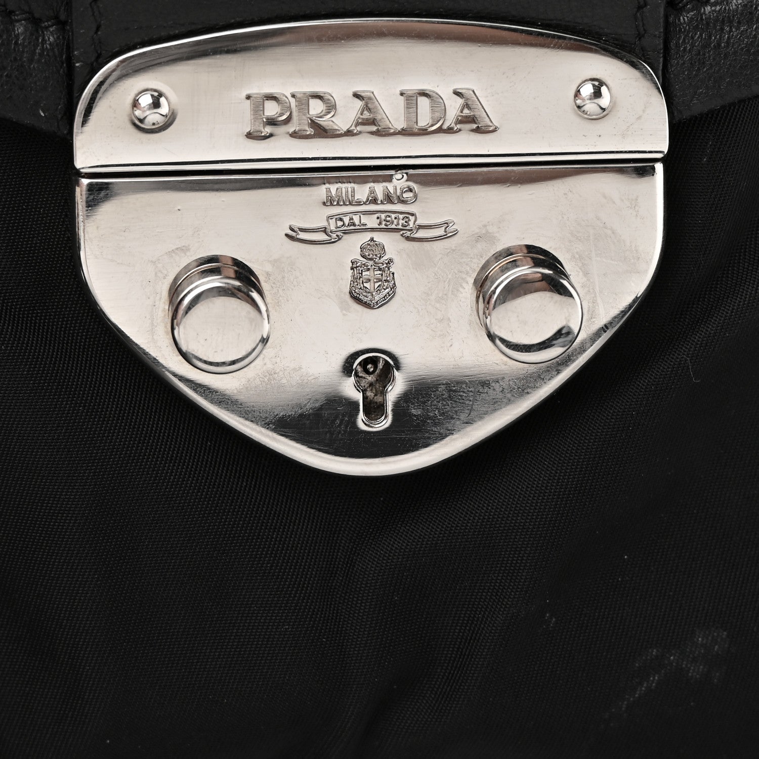 Prada Tessuto Nylon Nappa Foldover Pushlock Satchel Black 9 of 12