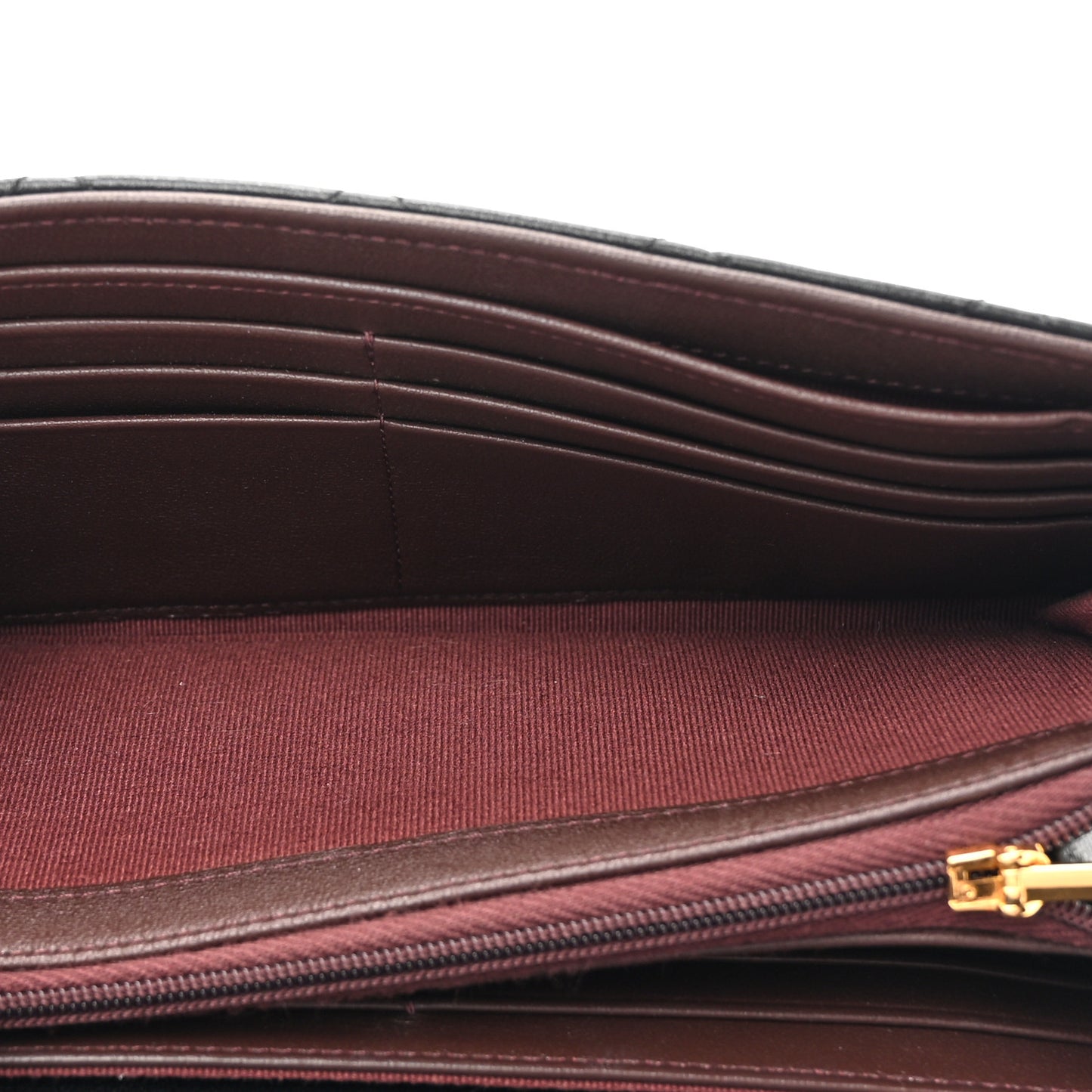 Lambskin Quilted Large Flap Wallet Black