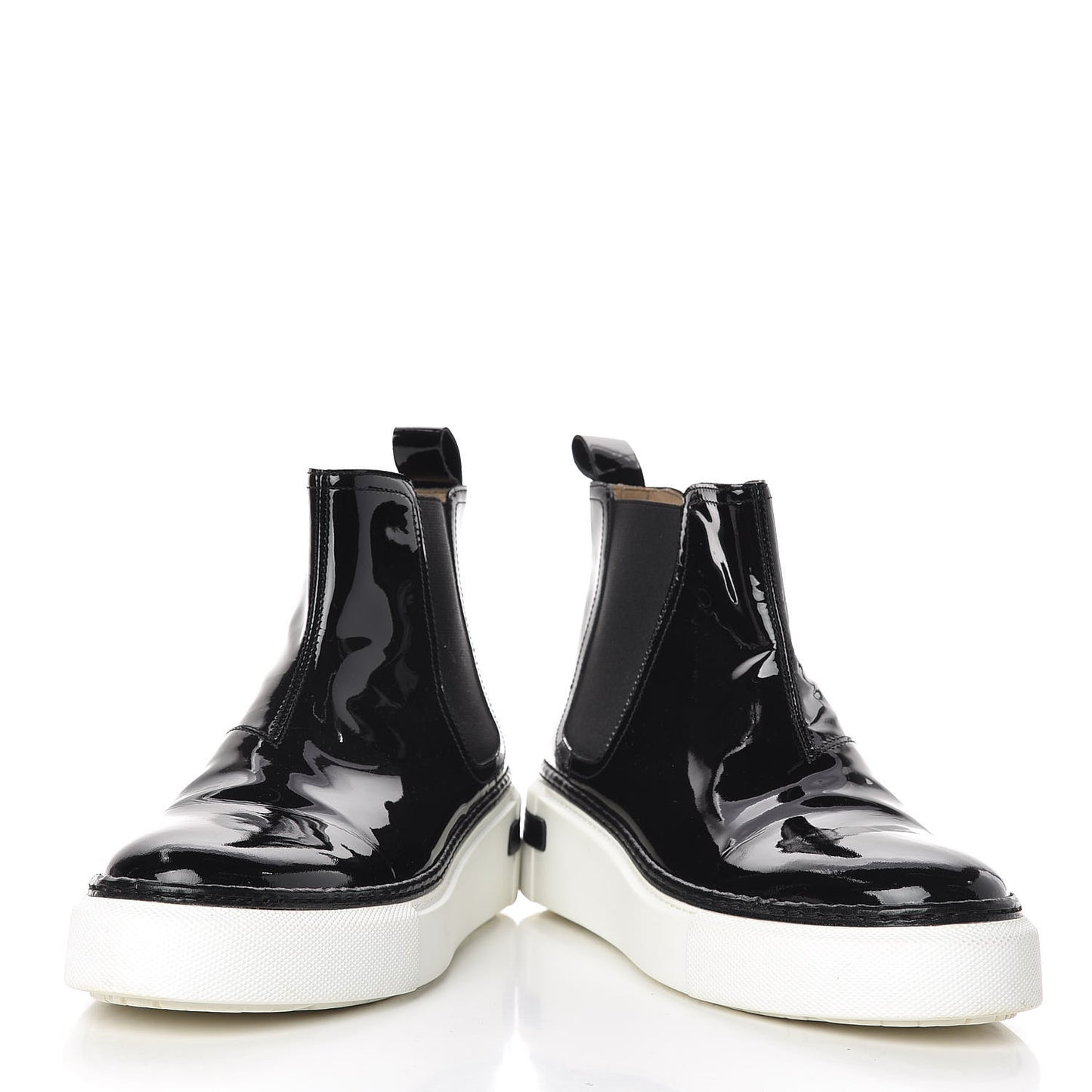 Patent Slip On Sneaker Boots 36.5 Black
