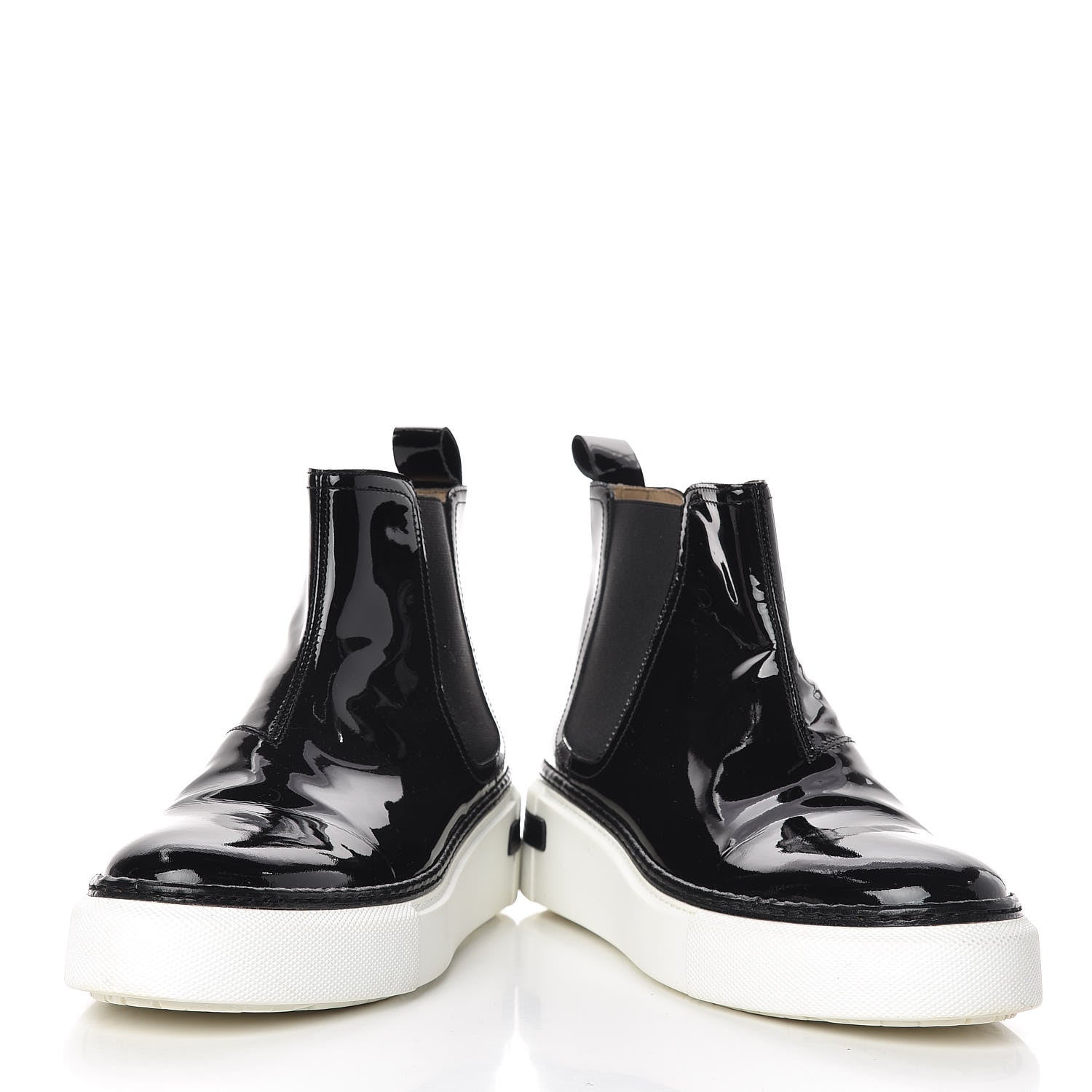 Hermes Patent Slip On Sneaker Boots 36.5 Black 6 of 10