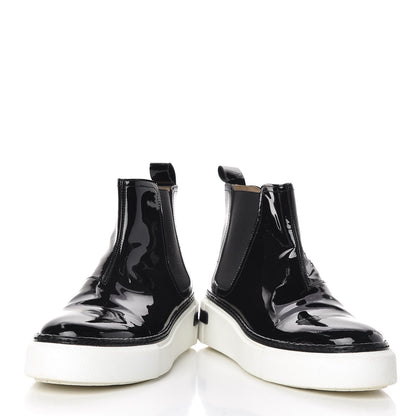 Hermes Patent Slip On Sneaker Boots 36.5 Black 6 of 10