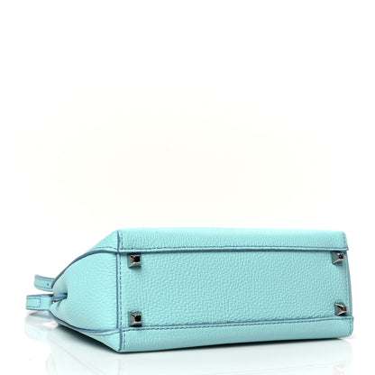 MCM Grained Calfskin Mini Tote Light Blue 4 of 10