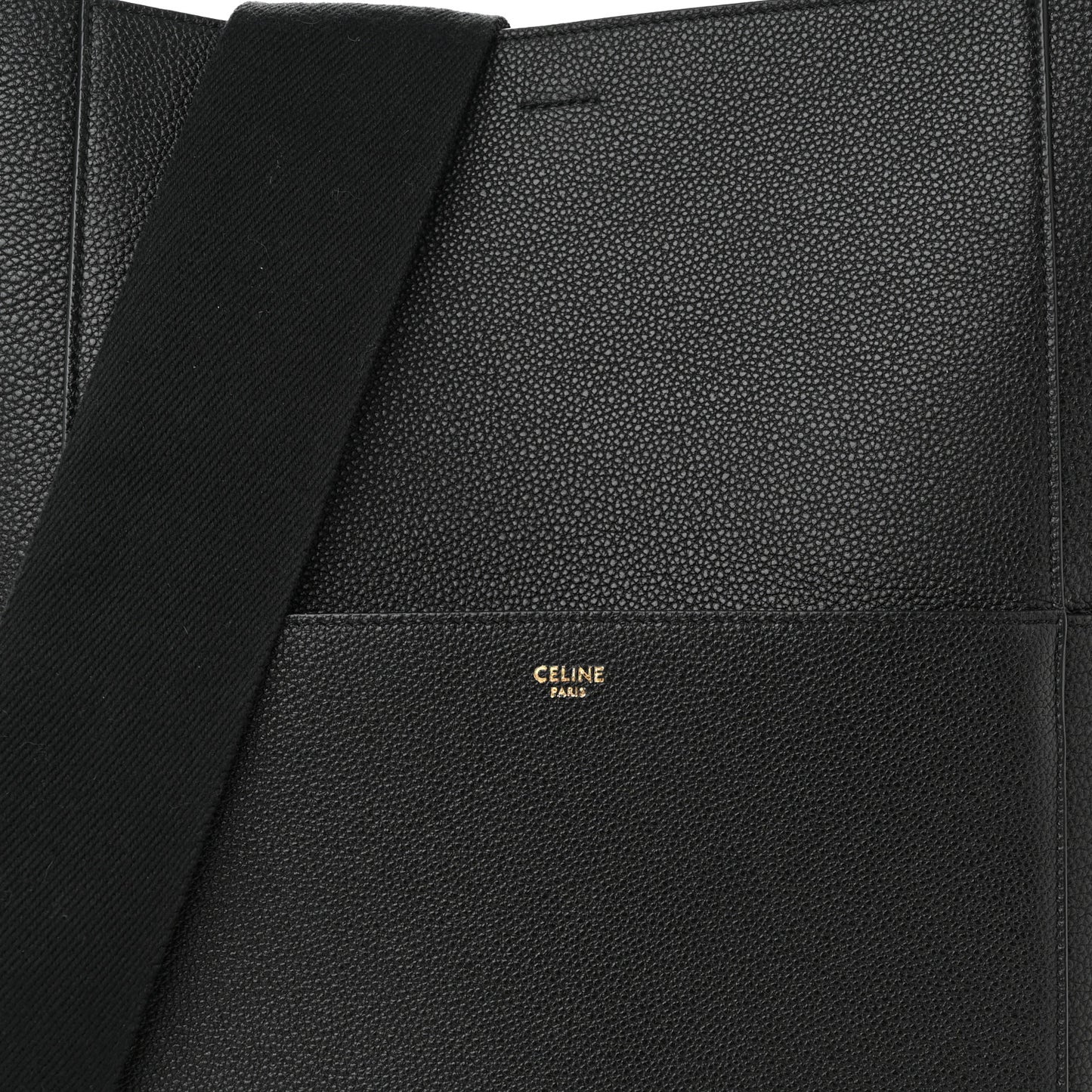 Soft Grained Calfskin Sangle Bucket Bag Black