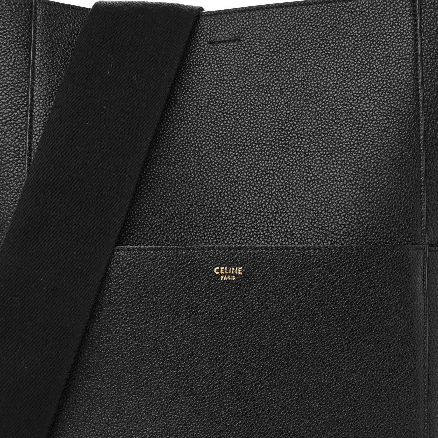 Celine Soft Grained Calfskin Sangle Bucket Bag Black 7 of 9