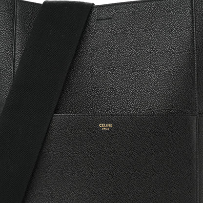 Celine Soft Grained Calfskin Sangle Bucket Bag Black 7 of 9