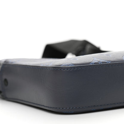 Louis Vuitton Calfskin Monogram Shadow Duo Messenger Navy Blue 8 of 10