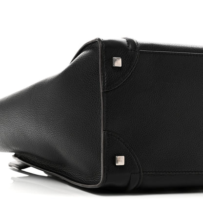 Celine Drummed Calfskin Mini Luggage Black 8 of 9