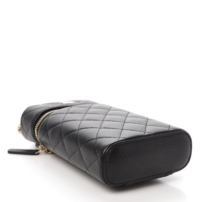 Chanel Caviar Quilted Phone Holder With Chain Black 4 of 12