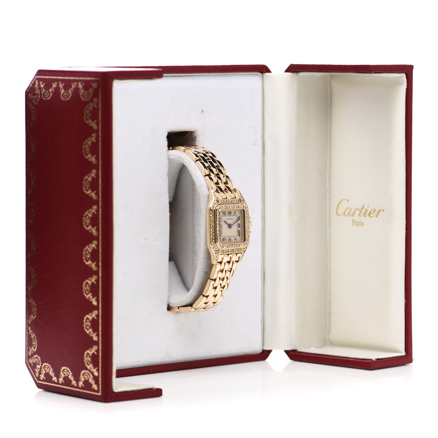 18K Yellow Gold Diamond 22mm Double Row Panthere Quartz Watch