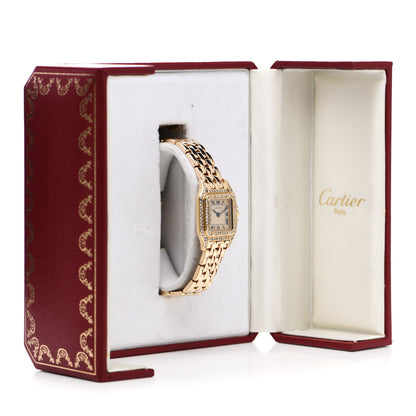 Cartier 18K Yellow Gold Diamond 22mm Double Row Panthere Quartz Watch 5 of 5