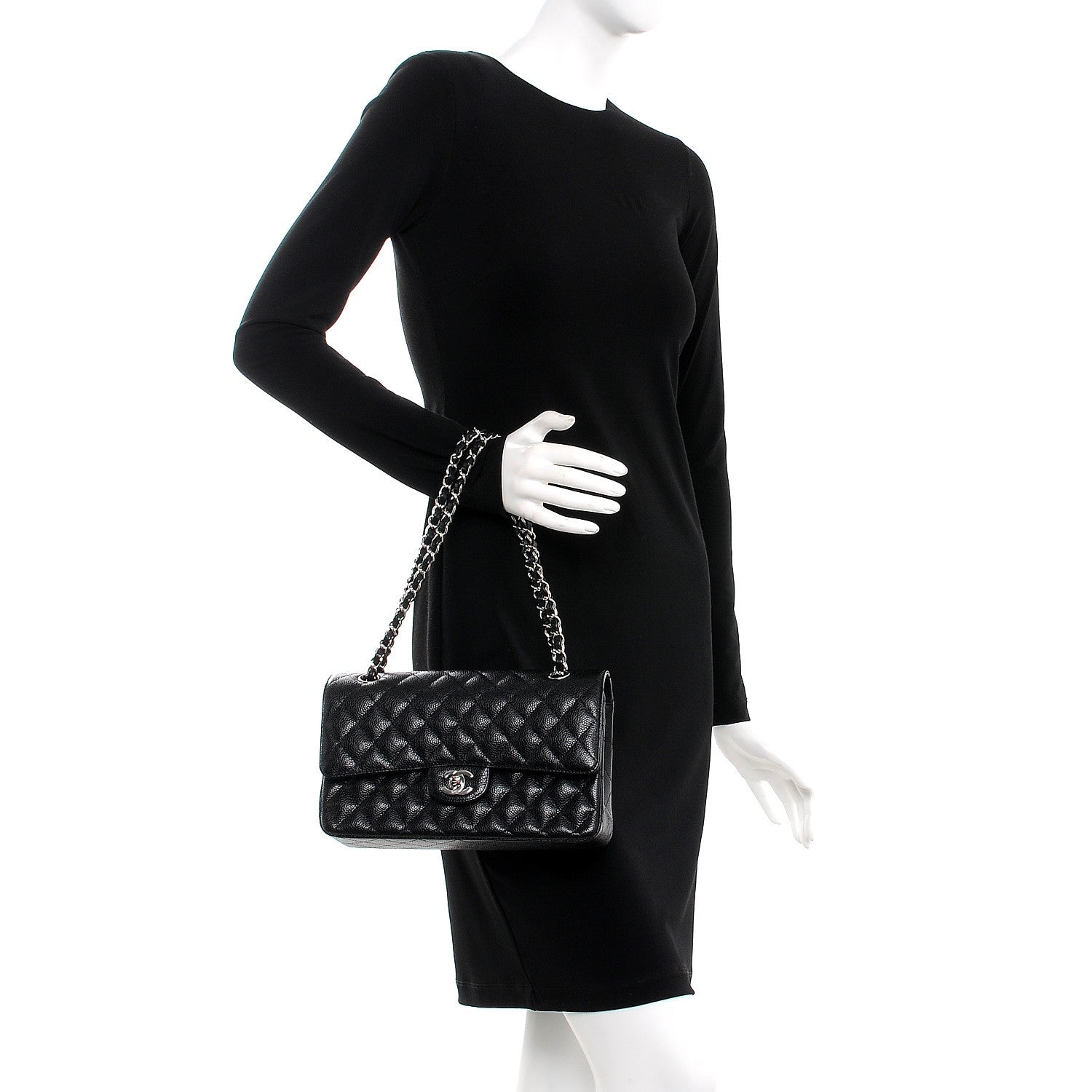 Chanel Caviar Quilted Medium Double Flap Black 3 of 9
