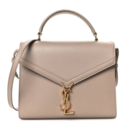 Saint Laurent Grain de Poudre Medium Classic Monogram Cassandra Top Handle Dark Beige 1 of 12