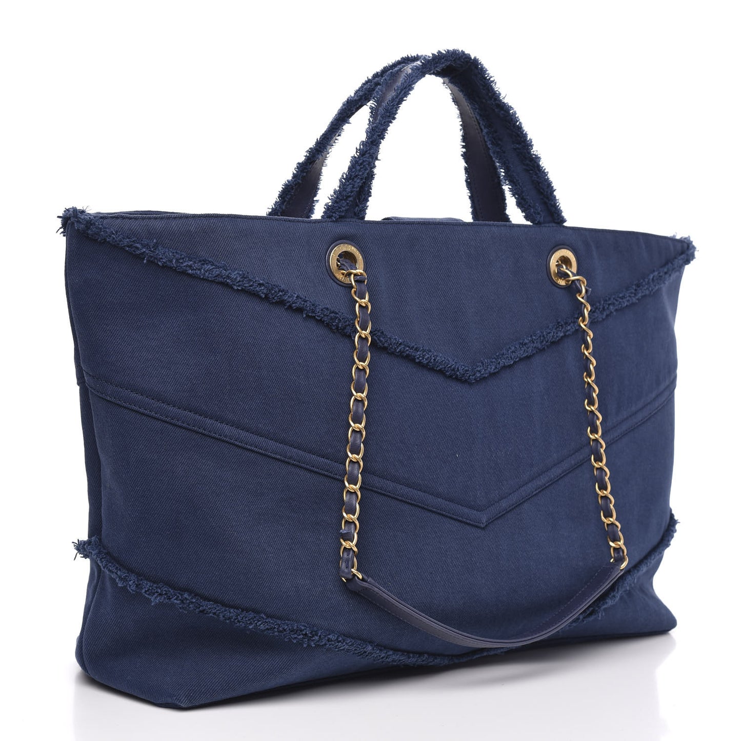 Denim Chevron Coco Tote Navy