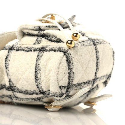 Chanel Wool Tweed Elegant Backpack Ecru Black 7 of 10