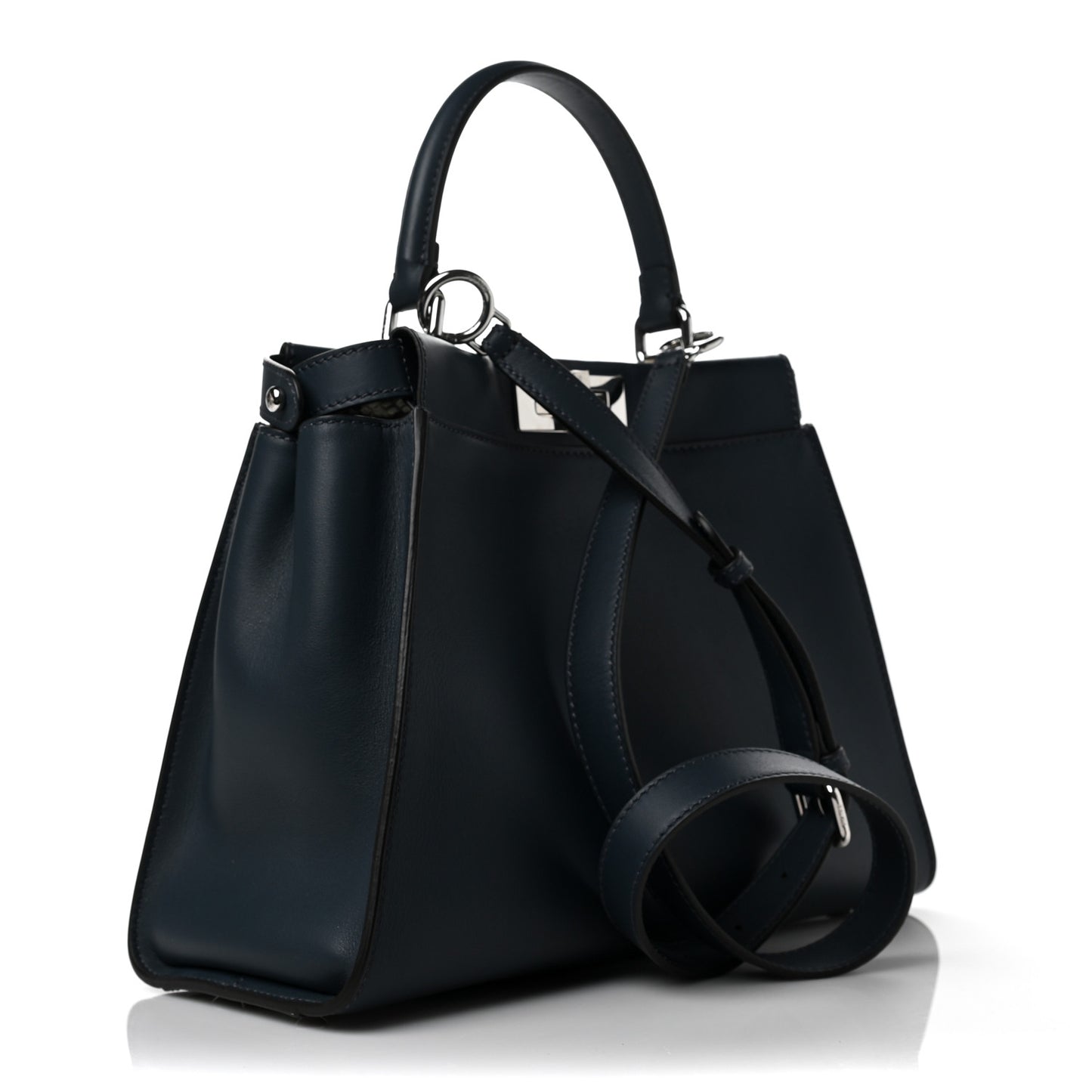 Vitello Seta Shiny Nappa Elaphe Medium Peekaboo Iconic Satchel Notturno Natural