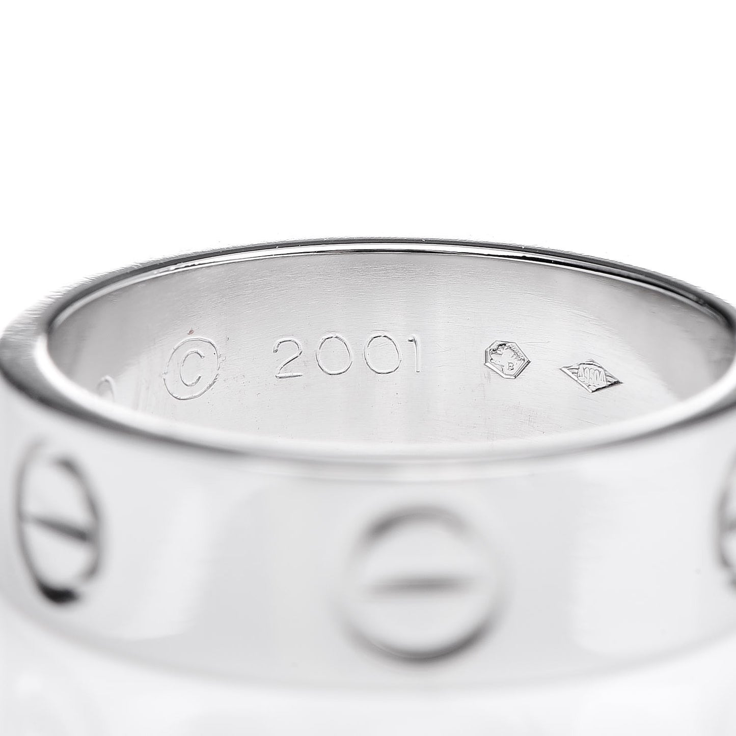 Platinum 5.5mm LOVE Ring 50 5.25