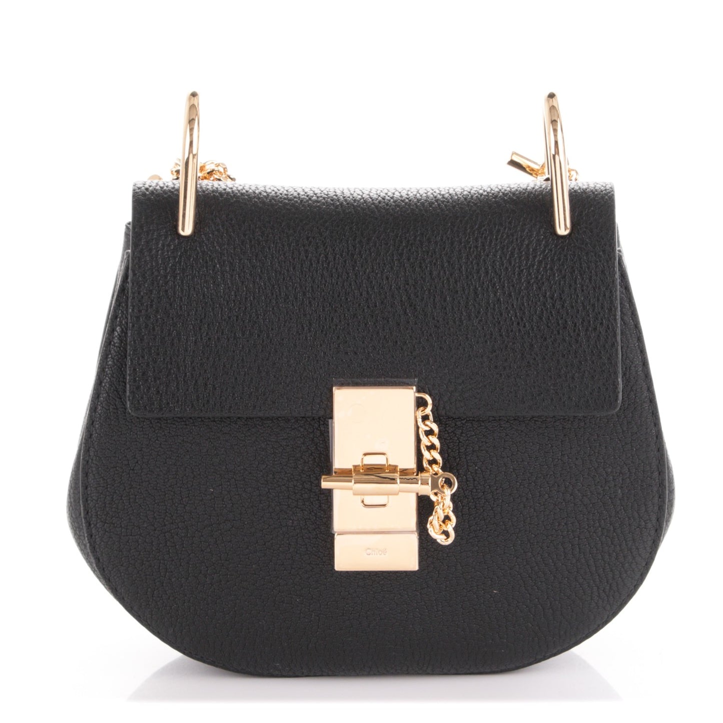 Grained Lambskin Mini Drew Shoulder Bag Black