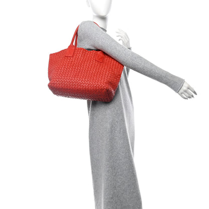 Bottega Veneta Nappa Intrecciato Mini Cabat  Red 2 of 14