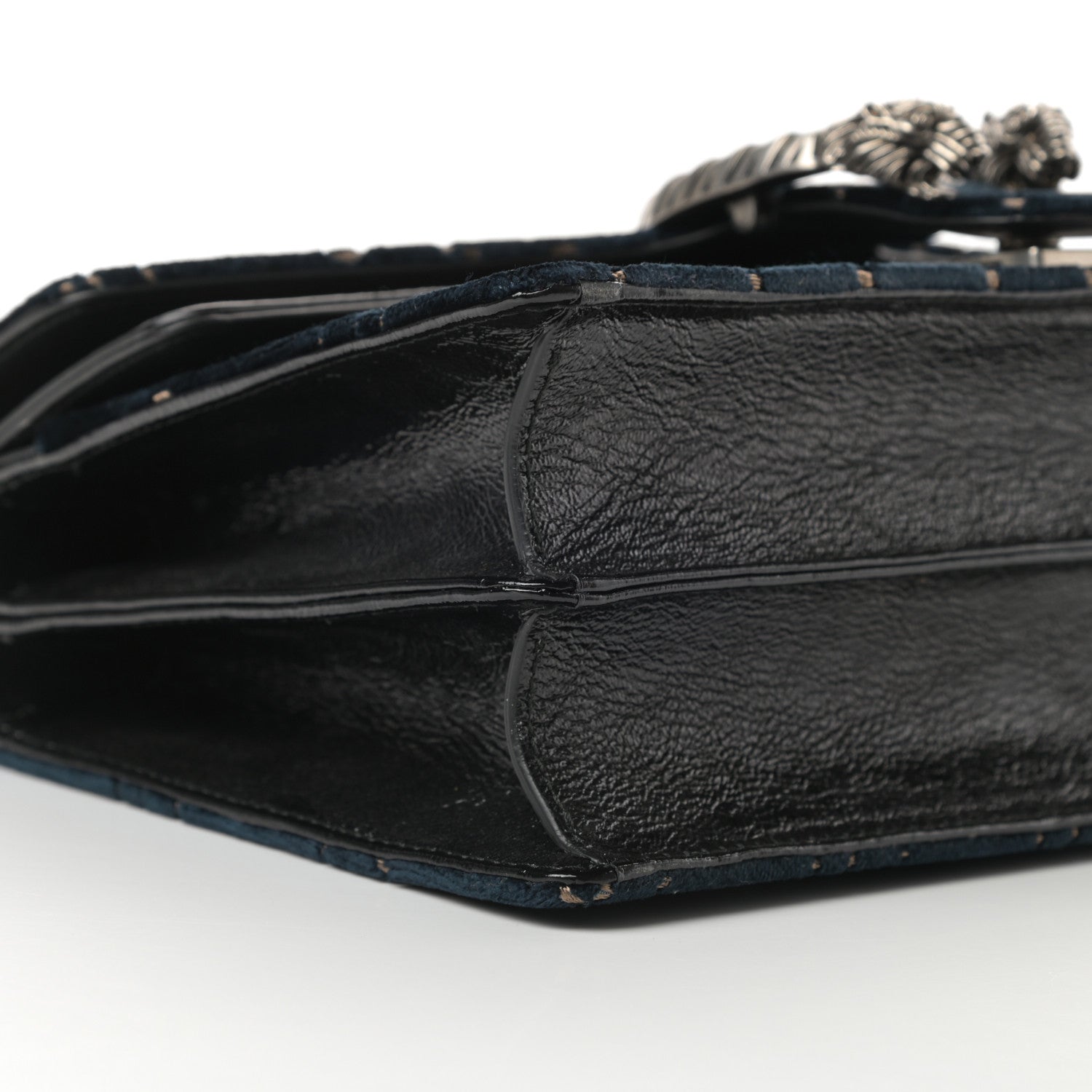 Gucci Velvet Skipper GG Monogram Small Dionysus Shoulder Bag Blue Beige Black 9 of 14
