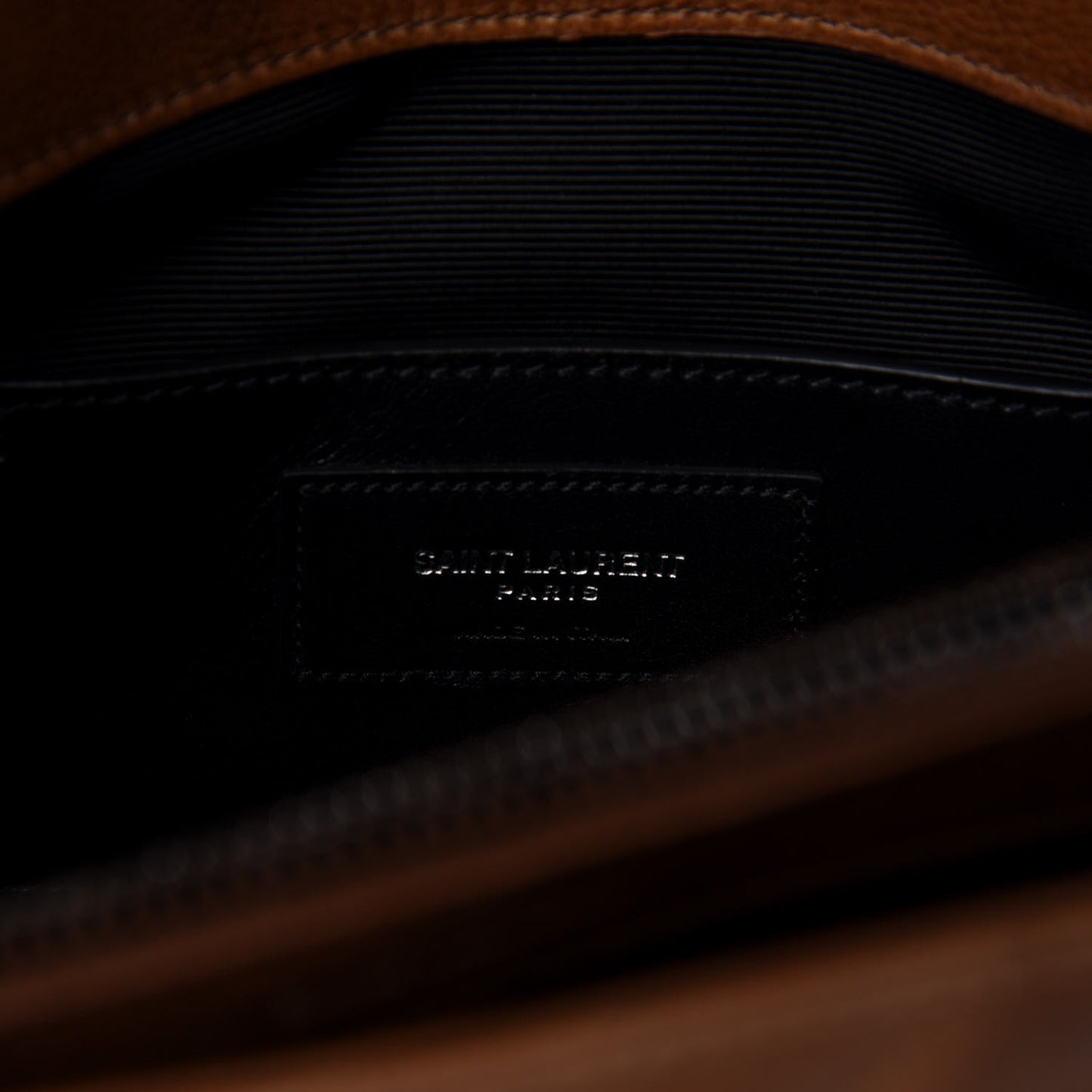 Calfskin Matelasse Chevron Monogram Large College Bag Cognac