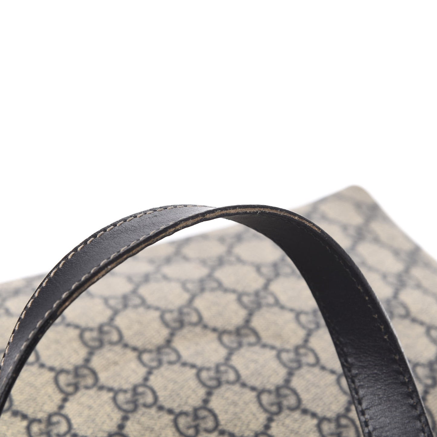 GG Supreme Monogram Medium Zippered Shopping Tote Dark Brown