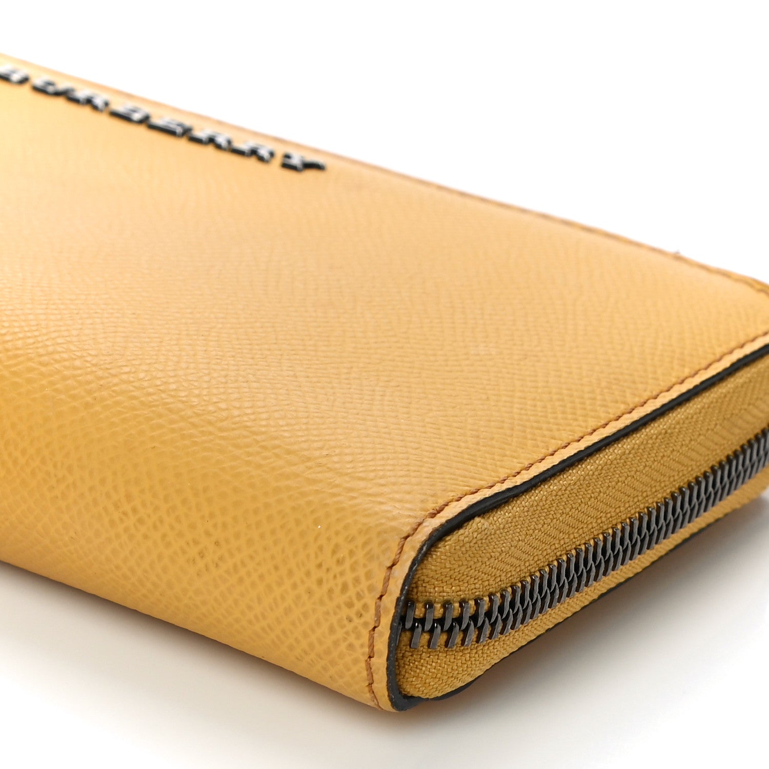 Burberry Grainy Calfskin Zip Around Wallet Yellow 10 of 10