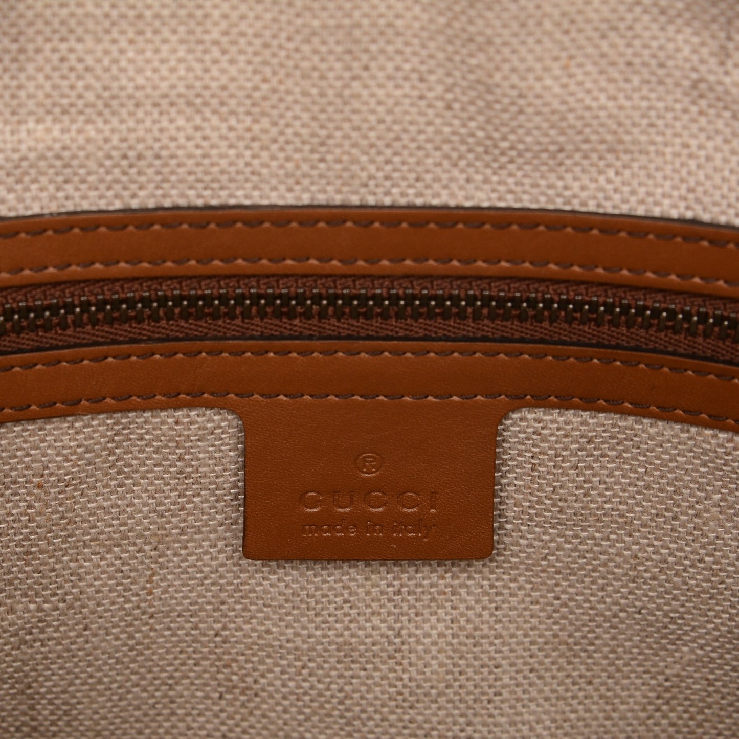 Monogram Medium Lady Web Boston Bag Beige Cuir