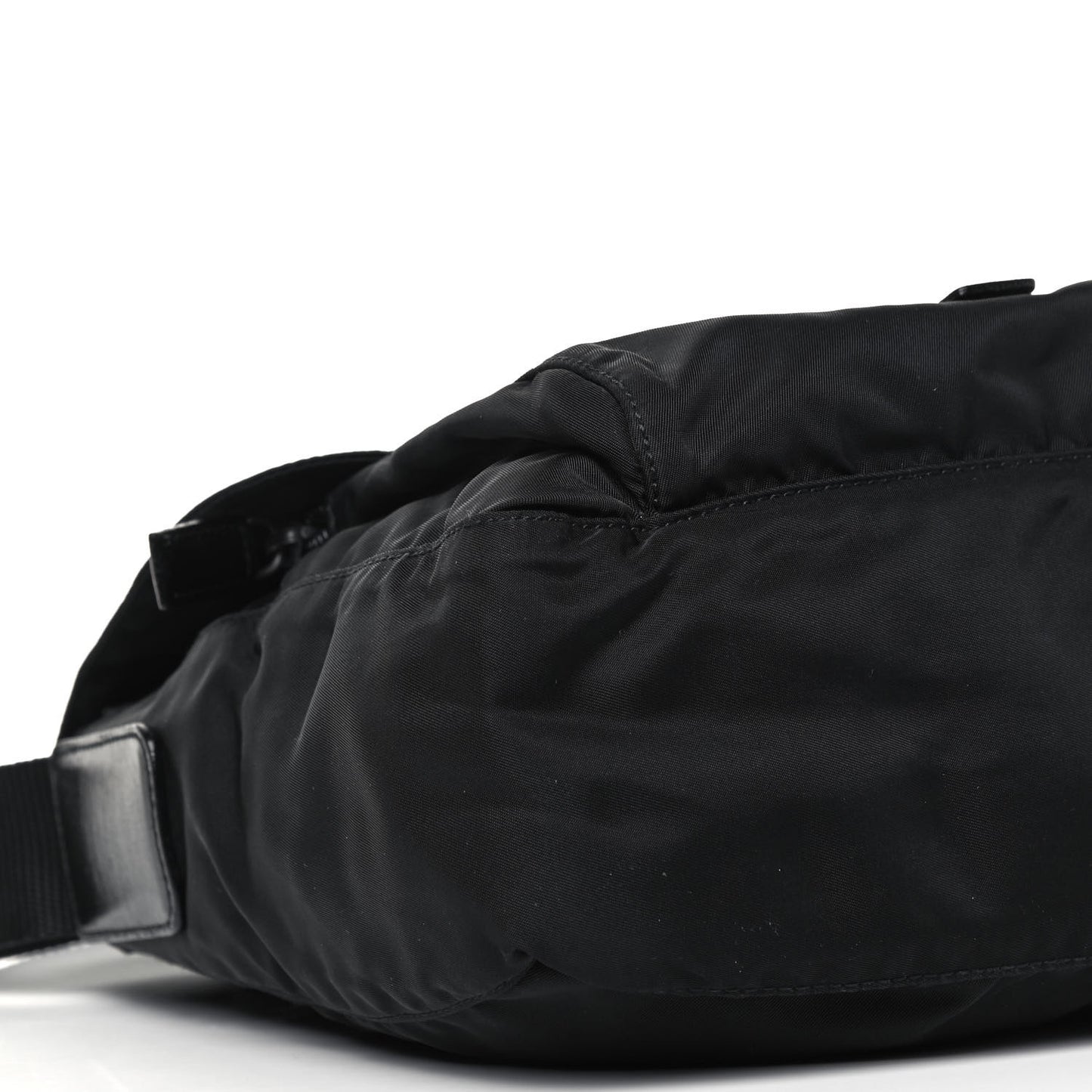 Tessuto Nylon Single Buckle Messenger Bag Black